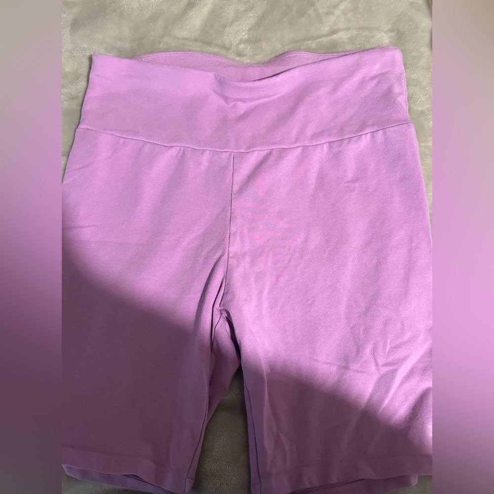 Size X periwinkle biker style shorts.